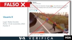 El video que se publicó en X no muestra a un conductor polaco tratando de arrollar a refugiados ucranianos. 