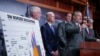 From left, Sen. Ron Johnson, R-Wis., Sen. Rick Scott, R-Fla., Sen. Eric Schmitt, R-Mo., Sen. Ted Cruz, R-Texas, and Sen. Mike Braun, R-Ind., criticize the border security bill currently being negotiated, during a news conference at the Capitol in Washington, Jan. 24, 2024.