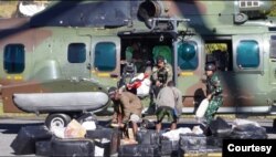 Bantuan logistik dari Panglima TNI untuk warga Puncak, Papua. (courtesy : Polres Puncak, Papua)