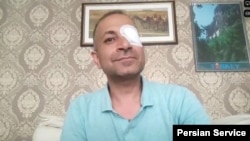 کمال پیش‌وند، از آسیب‌دیدگان چشمی اعتراضات سراسری. 