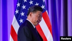 资料照：中国国家主席习近平2023年11月15日在旧金山出席美国商界主办的晚宴并发表讲话。