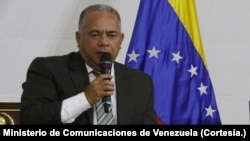 Elvis Amoroso, contralor general de la República de Venezuela, durante un discurso en el Palacio Federal Legislativo en fecha no precisada.