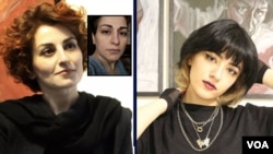 نیکا شاکرمی (راست) و آتش شاکرمی 
