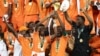 Le trophée de la Coupe d'Afrique des Nations au stade olympique Alassane Ouattara d'Ebimpe, Abidjan, le 11 février 2024.