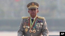 미얀마 군정 지도자인 민 아웅 흘라잉 군 최고 사령관 (자료사진)