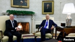 Президент США Джо Байден и канцлер Германии Олаф Шольц в Овальном кабинете Белого дома. 9 февраля 2024г.