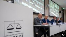 На открытии международного центра для возбуждения уголовных дел против руководства РФ за агрессию против Украины. Гаага, 3 июля 2023 г. 