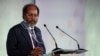 FILE - Somali President Hassan Sheikh Mohamud speaks during the opening session of the Global Food Security Summit at Lancaster House in London, Nov. 20, 2023. 