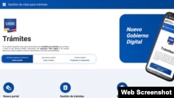 En la foto una captura de pantalla del sitio oficial del gobierno de Venezuela indicando los procedimientos para tramitar el pasaporte.