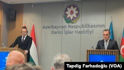 Ceyhun Bayramov və Peter Siyartonun mətbuat konfransı 