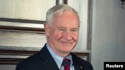 FILE - David Johnston, then the governor general of Canada, is pictured at the Fairmont Royal York Hotel in Toronto in April 2013. He is now in charge of a probe of alleged Chinese interference in Canadian elections.