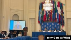 El jurista Santiago Cantón, presidente del panel de expertos de la Organización de Estados Americanos encargado de investigar crímenes de lesa humanidad en Venzuela, presenta los nuevos hallazgos del grupo en Washington, el 3 de mayo de 2024