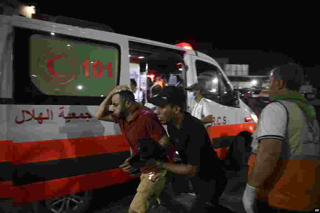 Portlashda yaralangan kishi, "Shifo" kasalxonasi, G'azo shahri
