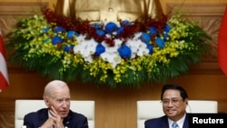 美国总统拜登2023年9月11日在河内会见越南总理范明政。（资料照）