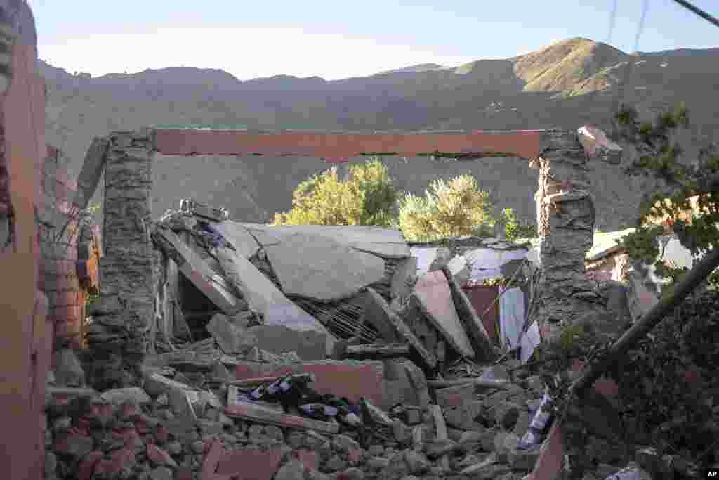 A view of a home that was damaged by the earthquake, in Ijjoukak village, near Marrakech, Morocco, Sept. 9, 2023.