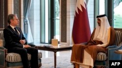  امریکی وزیر خارجہ بلنکن قطر کے امیر شیخ حماد الثانی سے ملاقات کررہے ہیں ، 12 اکتوبر 2023
