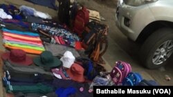 Vendors outside shops in Bulawayo