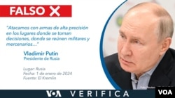 El presidente de Rusia aseguró que atacan con armas solo donde se reúnen militares y "mercenarios" y negó la participación del ejército ruso en ataques a civiles en Ucrania.