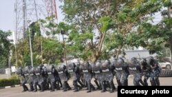 'Yan sandan Najeriya yayin wani atisaye