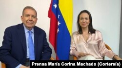 El candidato presidencial, Edmundo González y la líder opositora, María Corina Machado. 