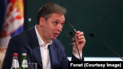 ARHIVA - Konferencija za novinare predsednika Srbije Aleksandra Vučića, u Beogradu, 8. septembra 2023.