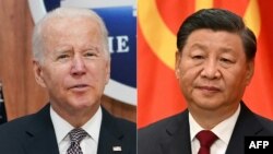 资料合成照片：美国总统拜登与中国共产党总书记、中国国家主席习近平。