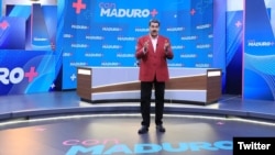 El presidente Nicolás Maduro durante su programa 'Con Maduro +', transmitido los lunes a través del canal del Estado.