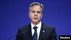 El secretario de Estado de EEUU, Antony Blinken, durante la apertura de una conferencia en Londres para la recuperación de Ucrana el 21 de junio de 2023.