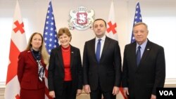 აშშ ელჩი კელი დეგნანი, აშშ სენატორები ჯინ შაჰინი და დიკ დურბინი და საქართველოს პრემიერი ირაკლი ღარიბაშვილი