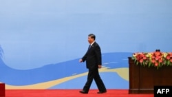 中國領導人習近平出席在北京人大會堂舉行的一帶一路論壇開幕式（2023年10月18日）