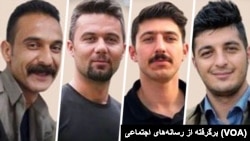 محمد فرامرزی (راست)، وفا آذربار، پژمان فاتحی، محسن مظلوم، چهار زندانی کرد در خطر اعدام