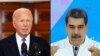 ARCHIVO - Una mujer sostiene un cartel que lee: "Biden, levante el bloqueo ahora" en una manifestación en apoyo al presidente venezolano Nicolás Maduro y contra las sanciones estadounidenses a Venezuela, en el barrio Junquito de Caracas, Venezuela, el martes 18 de junio de 2024.