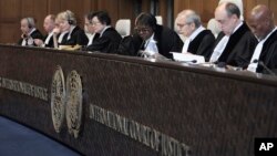 ARCHIVO - Comienzo de una audiencia de dos días en la Corte Internacional en La Haya, Países Bajos, el 8 de abril de 2024, en un caso presentado por Nicaragua acusando a Alemania de violar la convención sobre genocidio al proporcionar armas y apoyo a Israel.