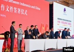 Presiden Joko Widodo menghadiri Forum Bisnis Indonesia-Republik Rakyat China di China World Hotel, Beijing, 17 Oktober 2023. (Twitter/@jokowi)