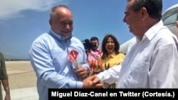 Diosdado Cabello, primer vicepresidente del PSUV, llega a Cuba como jefe de una delegación oficial de esa organización partidista que estará en la isla hasta el viernes.