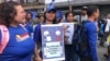 Jóvenes venezolanos se manifiestan en Caracas para demandar la creación de nuevos puntos de inscripción de votantes el 12 de febrero de 2023.