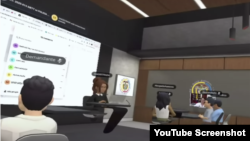 Proceso judicial de la Justicia colombiana, el 15 de febrero de 2023, en el Metaverso. [Imagen: Captura de Youtube]