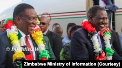 Mutungamiri wenyika VaEmmerson Mnangagwa nemutungamiri weKenya VaWilliam Ruto.