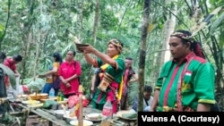 ILUSTRASI - Upacara Adat di lokasi situs budaya di hutan yg dilindungi oleh Masyarakat Adat Dayak Hibun di Tembawang Hibun, Sanggau, Kalimantan Barat, 28 Juni 2024.(Foto: Courtesy/Valens A)