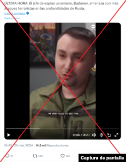 Captura de desinformación en X.