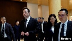 特斯拉CEO埃隆·馬斯克在北京一家酒店。（2023年5月31日）