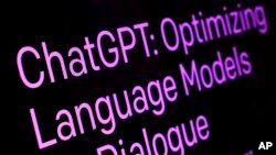 FILE - Text from the ChatGPT page of the OpenAI website is shown in this photo, in New York, Feb. 2, 2023.