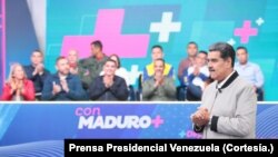 El presidente Nicolás Maduro interviene en su programa Con Maduro+ durante su transmisión el pasado lunes 14 de agosto de 2023. Un grupo de tiktokers ha sido criticado por visitar y conversar con el mandatario en ese espacio televisivo.