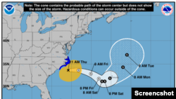 Trayectoria del huracán Idalia. Aviso de las 11:00 am, 31 de Agosto de 2023 [Captura de pantalla del sitio web del Centro Nacional de Huracanes de EEUU]