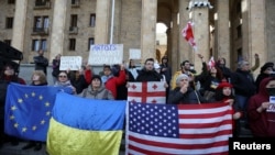 Митинг в Тбилиси в поддержку евроатлантической интеграции Грузии.