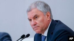 ARCHIVO: El presidente de la cámara baja del parlamento ruso, Viacheslav Volodin, en una foto de mayo de 2023.