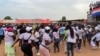 Nesta foto de arquivo, apoiantes do PRS, Bissau, Guiné-Bissau, 2 Junho 2023