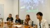 Activists from Cambodia's Mother Nature speak at a public event after receiving the Right Livelihood Award, in Phnom Penh, on September 28, 2023. (Lors Liblib/VOA Khmer)