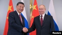Xitoy rahbari Si Zinpin va Rossiya rahbari Vladimir Putin, Ostona, Qozog'iston, 3-iyul, 2024 
