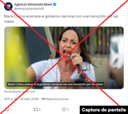 Captura de desinformación en X.